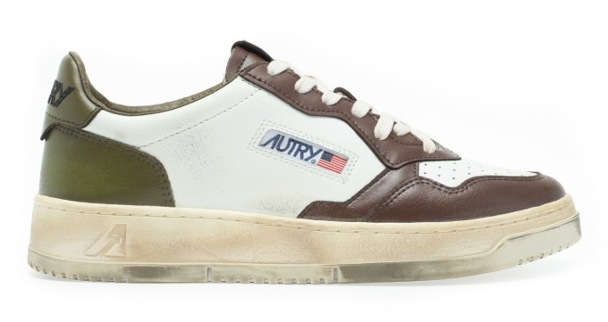 Autry Herren Sneaker Medalist Low Super Vintage Braun Military